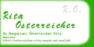 rita osterreicher business card