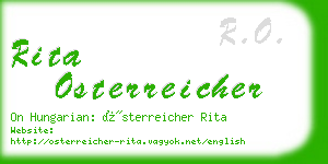 rita osterreicher business card